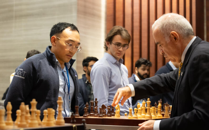 Grandmaster Garry Kasparov Plays Chess With Engineers From Citadel